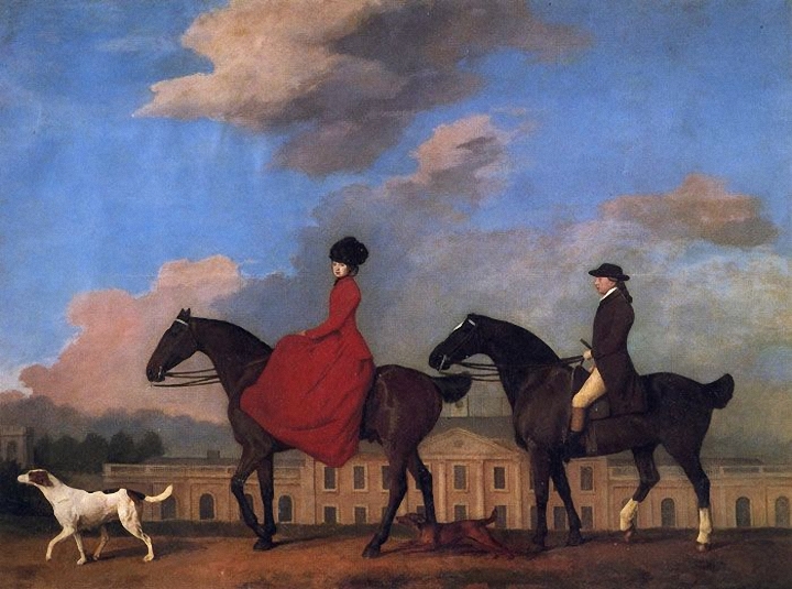 John And Sophia Musters Out Riding At Colwick Hall by George Stubbs, 1777